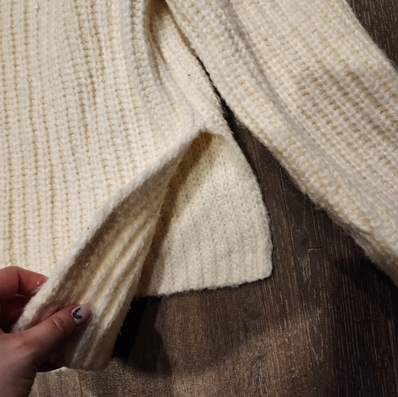 Leith Mockneck White Chunky Knit Sweater - Picture 5 of 5